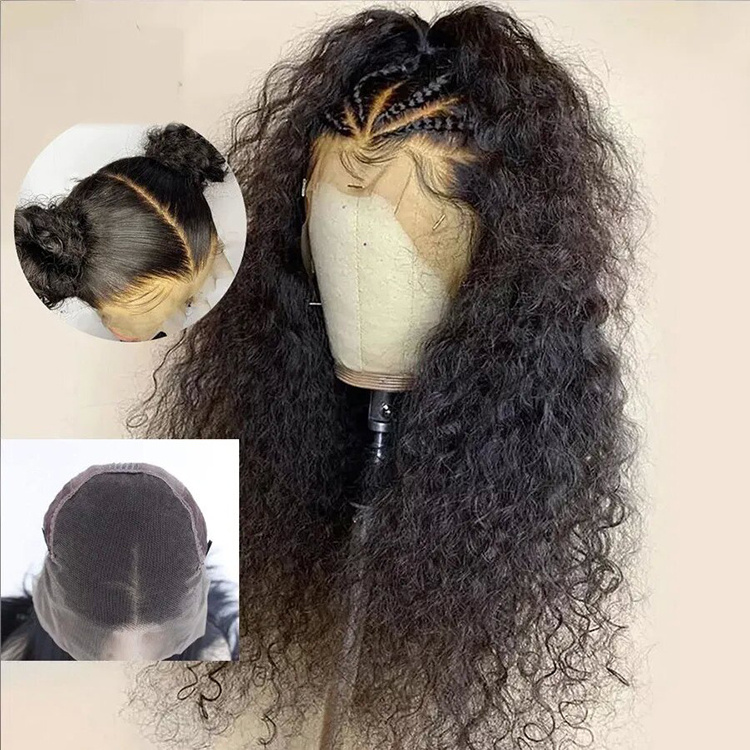 Glueless 250 Density Human Hair Lace Front Wig Water Wave 13x4 13x6 Pre Plucked Afro Kinky Curly HD Lace Frontal Wig Human Hair