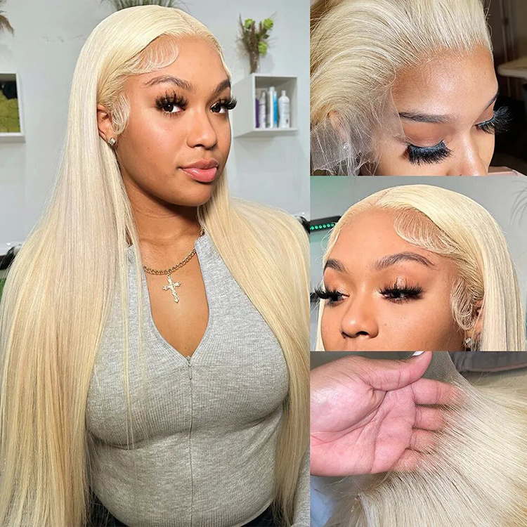 Wholesale 360 Full Lace Frontal Wigs 30 40 Inch Long Straight 613 Blonde Vietnamese Human Hair Wig HD Transparent Lace Front Wig