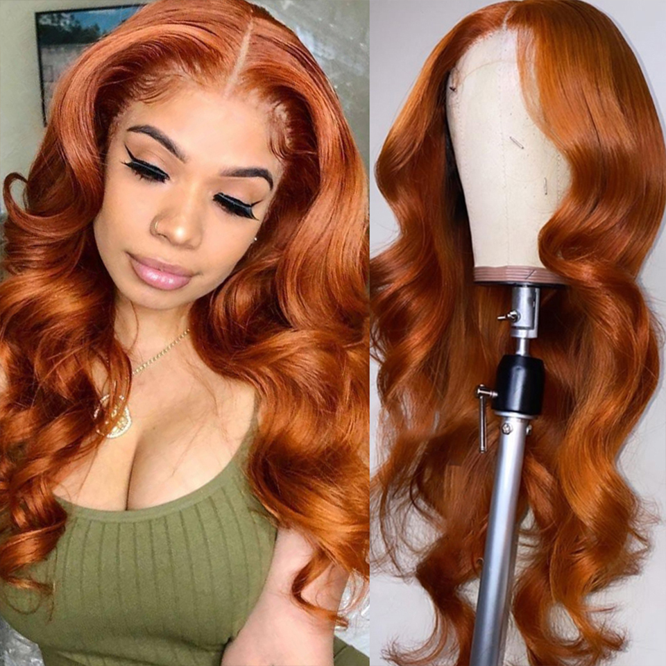 Full Lace Wig Ginger 360 Lace Frontal Wigs Vendor For Black Women Body Wave Hd Transparent Lace Front Human Hair Wigs