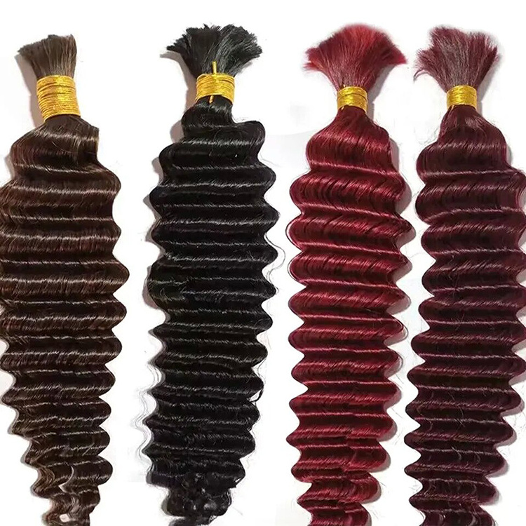 Wet and Wavy Bulk Human Hair For Braiding No Weft Deep Wave Bulk Human Hair Braiding vendors wholesale Bundle Hair Extension