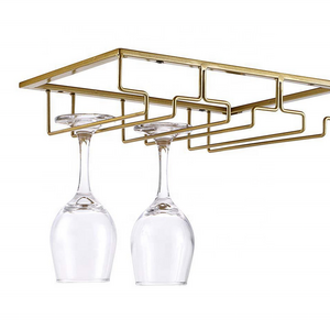 Under Cabinet Hanging Metal Stemware Wine Glass Rack for Bar Kitchen