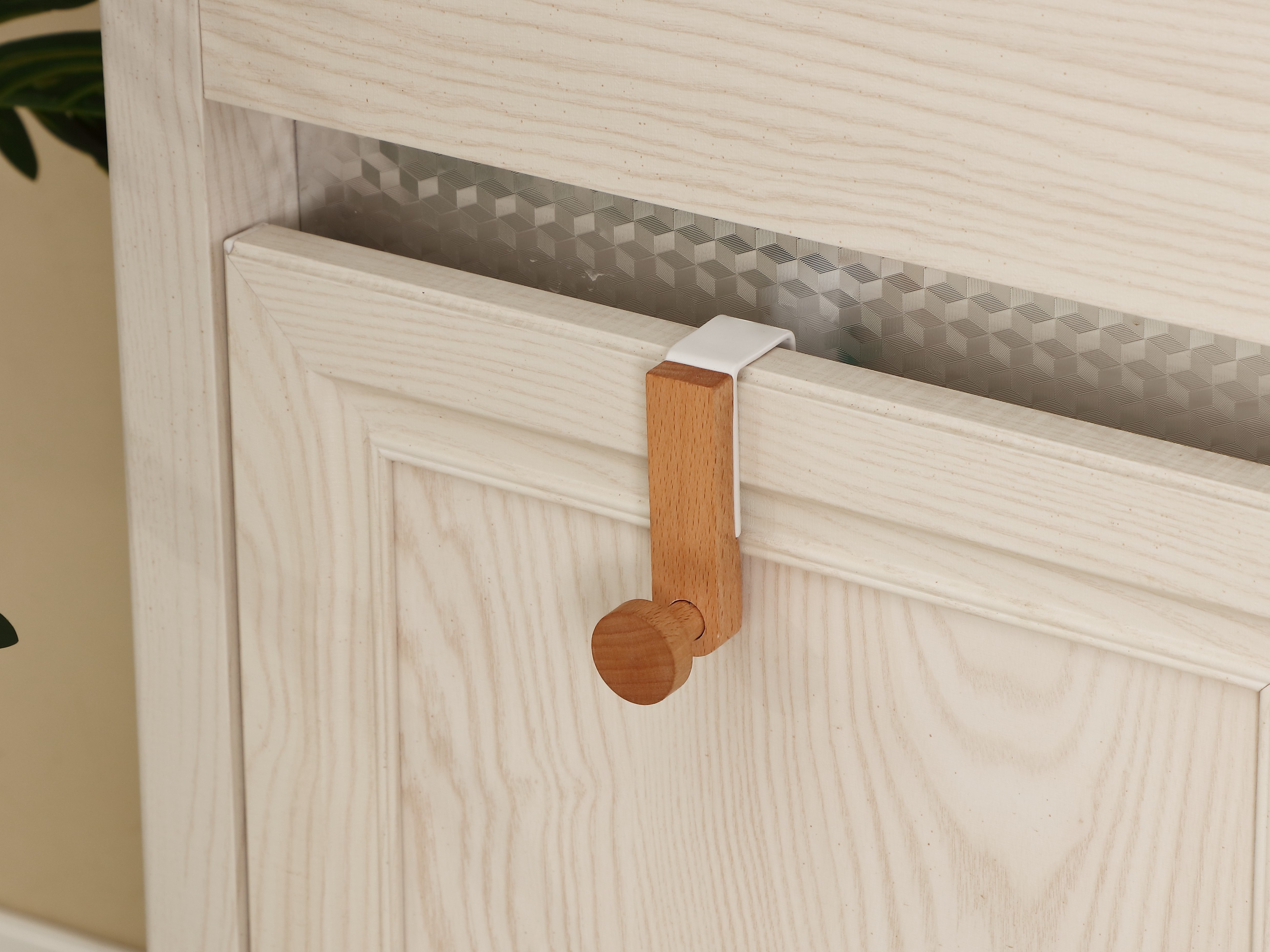 Solid wood coat hook without nail hook rack wall mount