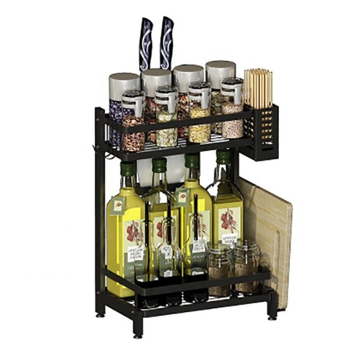 Spice Rack 2 Tier Holder Storage Shelf Cabinet Organizer Kitchen