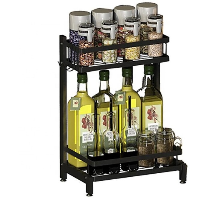 Spice Rack 2 Tier Holder Storage Shelf Cabinet Organizer Kitchen