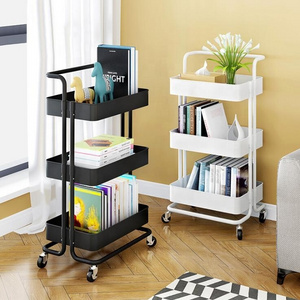 3-tier multi-functional slim storage cart narrow space storage shelf organizer plastic organizer kitchen racks with wheels