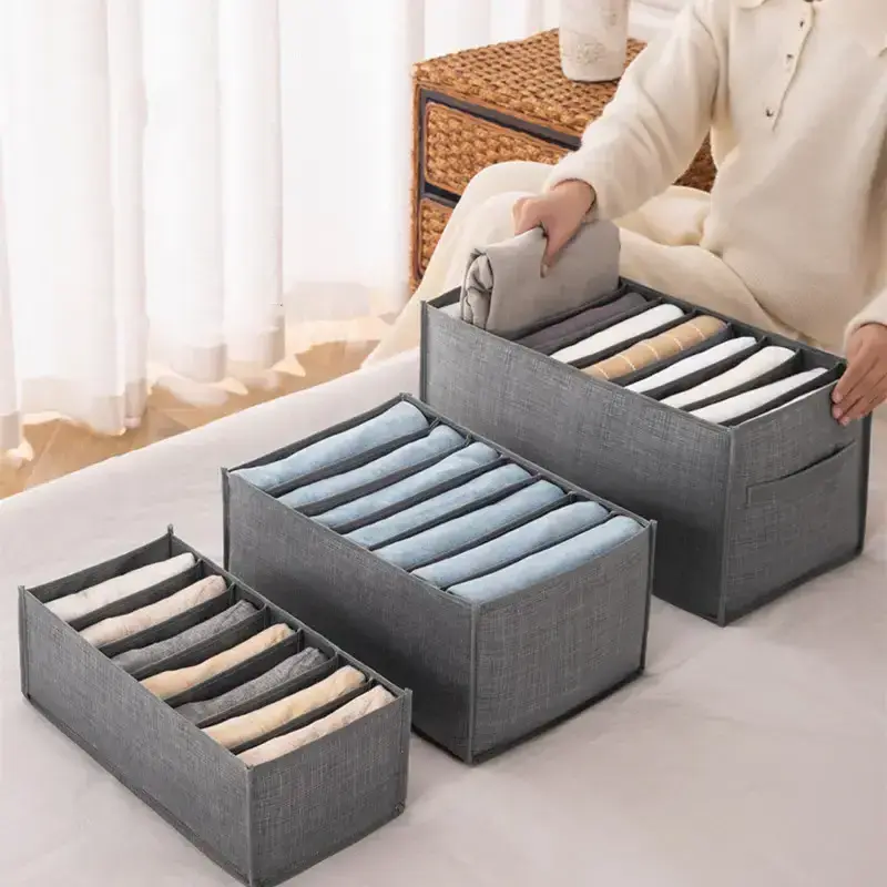 Hot Selling Clothes Organiser Drawer Jeans Hanging Storage Bag Organizer Foldable Clothing Storage Box For Home Storage