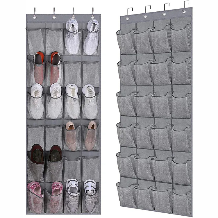 Hot sales space-saving over the door storage organizer with mesh pockets hanging rack organizer for shoe toys cleaner