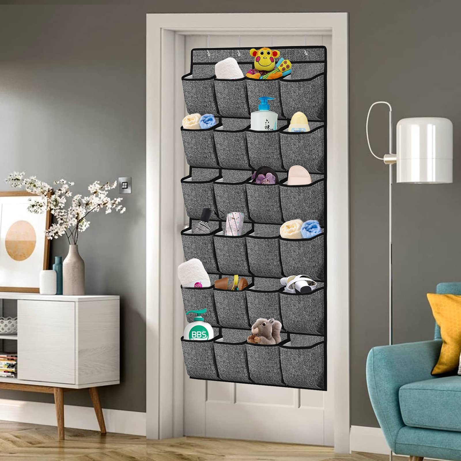 Foldable Hanging bag Shoe Shelves Closet Organizer Collapsible Wardrobe Organizer door Closet Organizer holder with 24 pockets