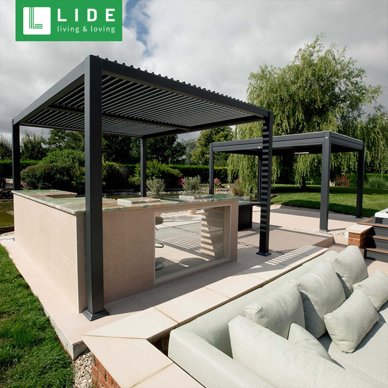 pergola automatic roof louvre with rain sensor pergolas outdoor