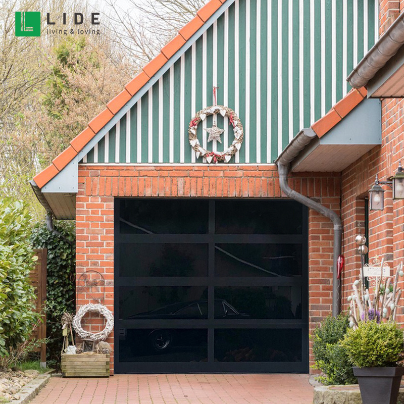 insulated 8x7 10 x 10 12x7 black glass garage door with glass windows wholesale cheap prices garage door