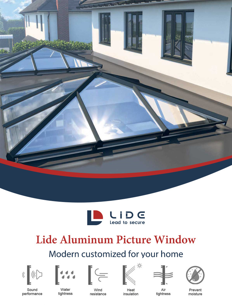 Roof skylight window loft skylight windows Aluminum frame fixed louver windows roof picture windows