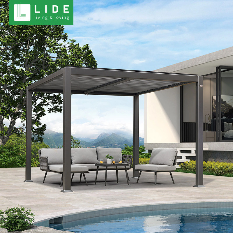 pergola automatic roof louvre with rain sensor pergolas outdoor