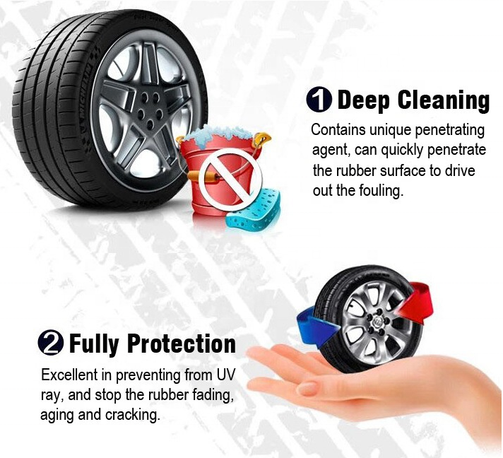 Hot sale GL tyre foam celeaner and tire shine spray