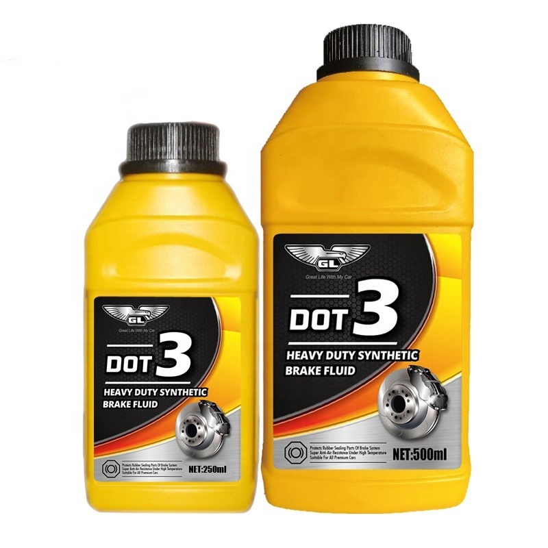 Wholesale customized hot sale high quality high performance car hydraulic dot 4 brake fluid dot 3 with plastic bottle