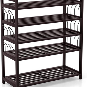 5 Tier Bamboo Shoe Rack Free Standing Shelves