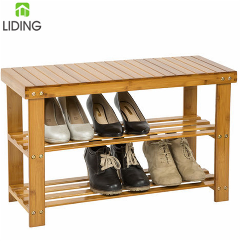 bamboo wooden shoe storage rack with bench, boot rack