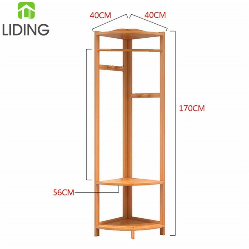 Bamboo Corner Coat Rack Bamboo Bedroom Hanger Bamboo Coat Clothes Display Hanging Rack