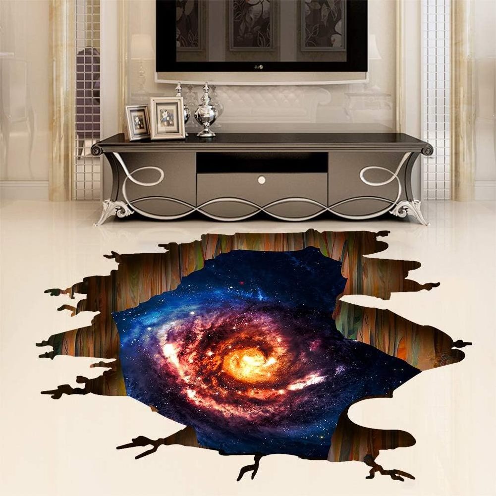 Newest design high quality 3D movement outer space galaxy astronaut wall stickers for floor ceiling decoration