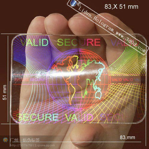 Custom transparent ID card anti-counterfeiting 3D hologram overlay plastic ID card printing card printing