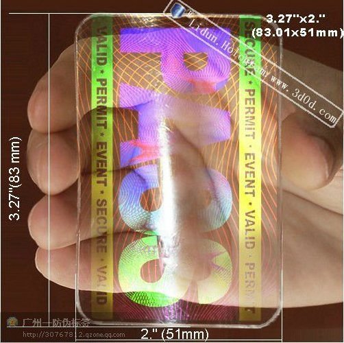 Custom transparent ID card anti-counterfeiting 3D hologram overlay plastic ID card printing card printing