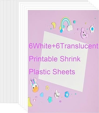 Printable Shrink Plastic Sheets For Ink Jet Printers, Shrink Art Paper Shrink Film Sheets for Creative Craft Mothers Day Gifts,