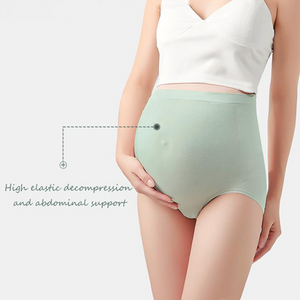 OEM Service LOGO Custom Breathable MOQ 1 Piece High Waist Seamless Modal Graphene Maternity Underwear Pregnant Panties