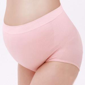 BRWX020   cotton pregnant women's high-rise panties stretch free size V-shaped women's Maternity underwear