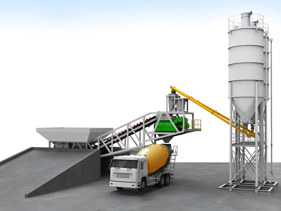 HZS40 small mini portable mixed cement concrete batching plant price for sale