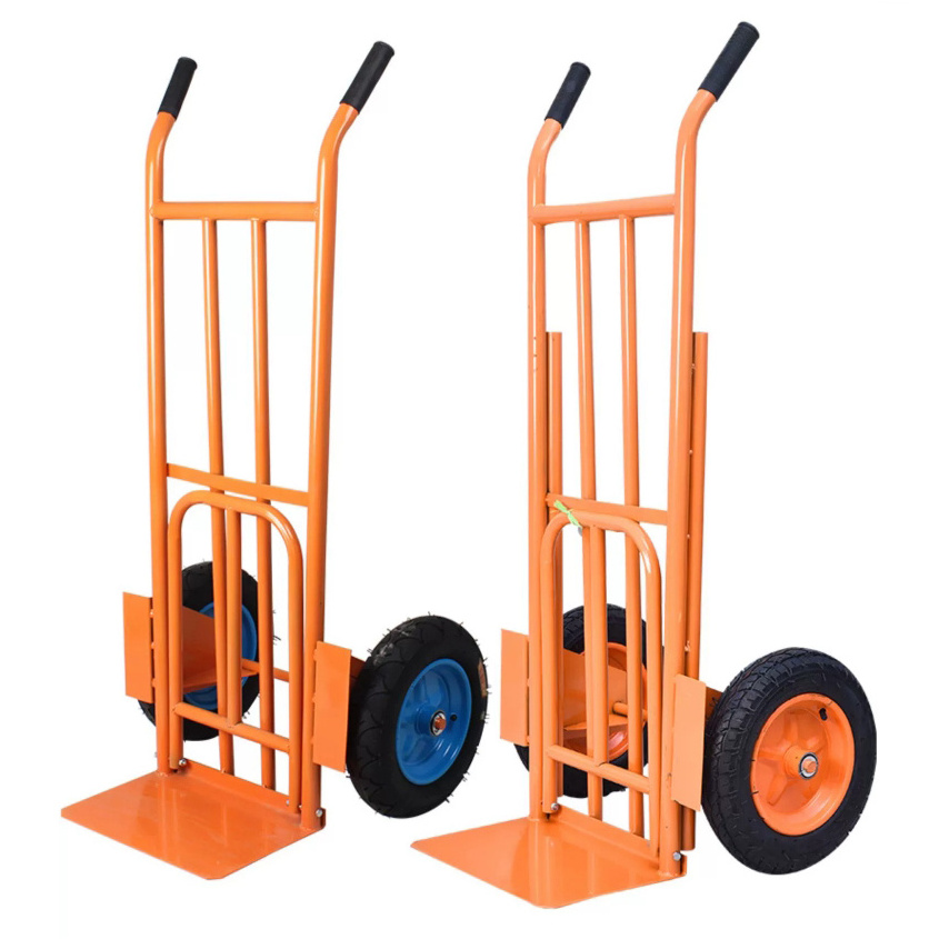 250KG capacity hand truck with solid rubber wheel steel hand trolley heavy duty trolley cart steel dooly u-boat utility