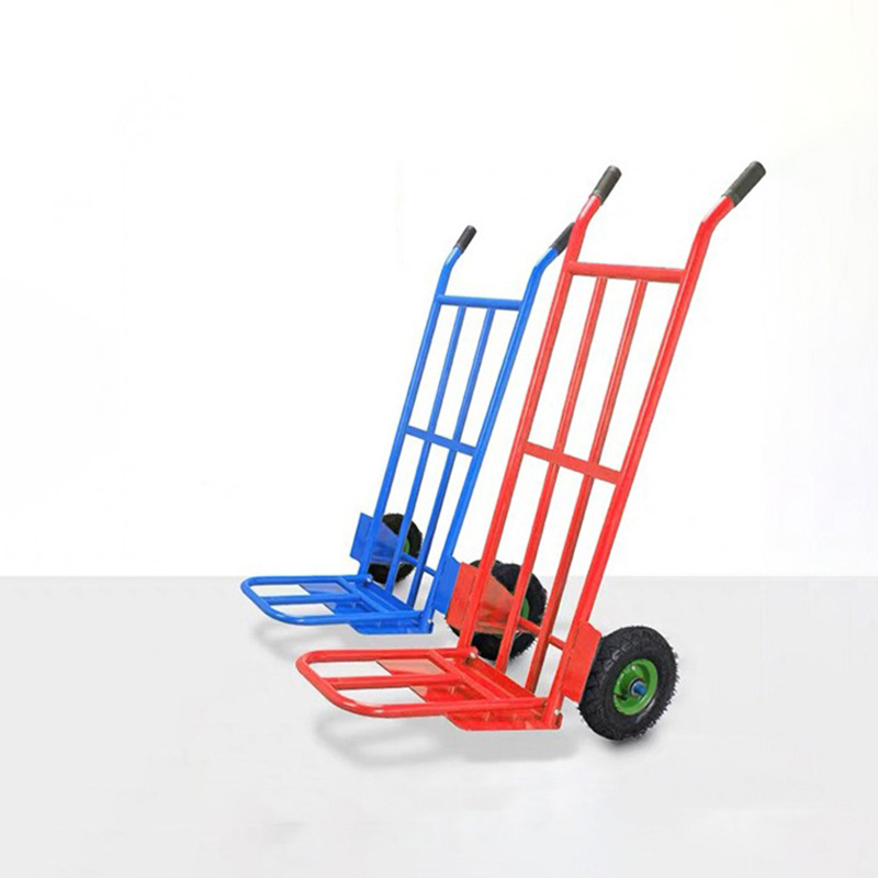 250KG capacity hand truck with solid rubber wheel steel hand trolley heavy duty trolley cart steel dooly u-boat utility