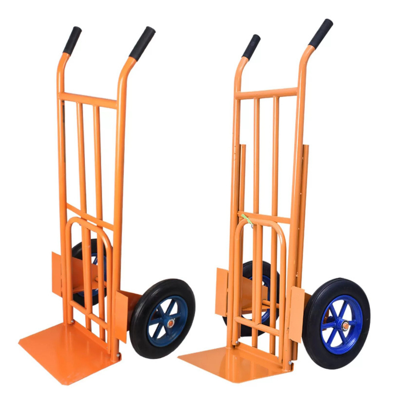 250KG capacity hand truck with solid rubber wheel steel hand trolley heavy duty trolley cart steel dooly u-boat utility