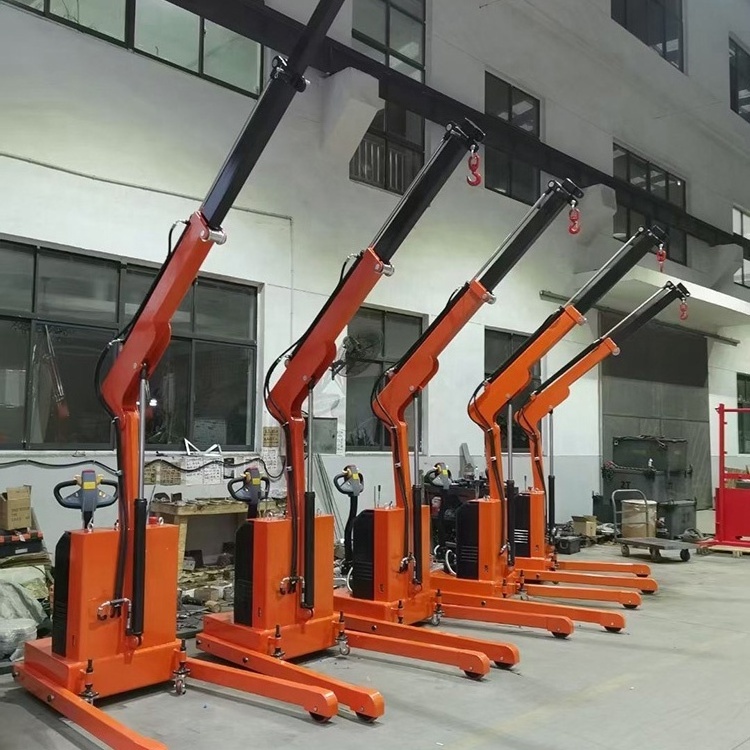 China 1 Ton Electric Extended Boom Mini Telescopic Mobile Crane Small Mini Hydraulic Mobile Crane