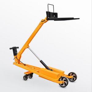 Simple and portable electric lifting loading and unloading hand push warehouse crank arm hydraulic forklift