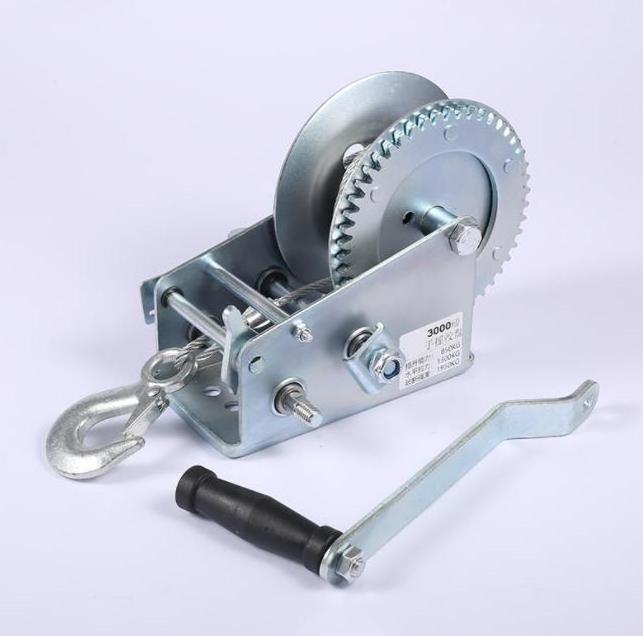 cheap price 2500LBS Manual Hand Winch Hand Crank Boat with 2 way ratchet 2 speed Cable Pulling Winch Anchor Winch Cable Puller