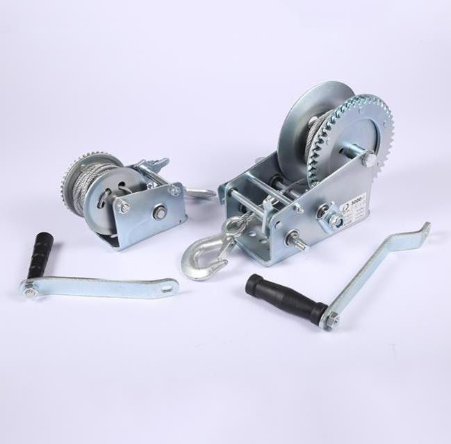 cheap price 2500LBS Manual Hand Winch Hand Crank Boat with 2 way ratchet 2 speed Cable Pulling Winch Anchor Winch Cable Puller