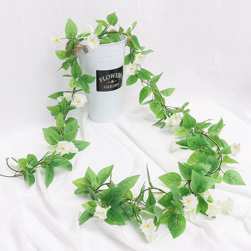 Home Wedding Christmas Decoration Ceiling Air Conditioning Pipe Winding Simulation with Morning Glory Vine Fake Flower Vine