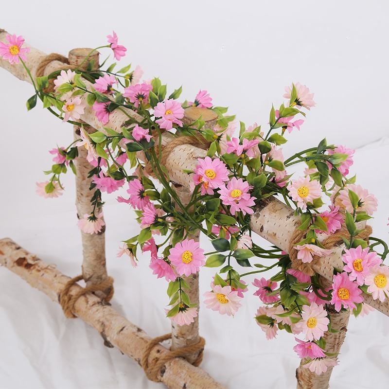 Small Plastic Chrysanthemum Vine Pipeline Decoration Halloween/Graduation Artificial Flower Simulated Christmas/New Year