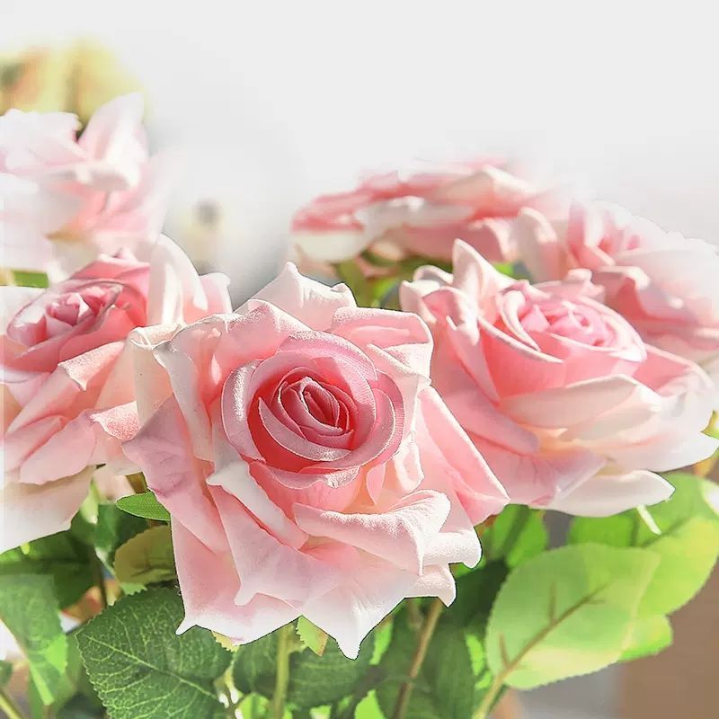 Chinese Valentine's Day Pearl Rose Wall Decoration Artificial Rose Fake Flowers Home Hotel Christmas Halloween Graduation