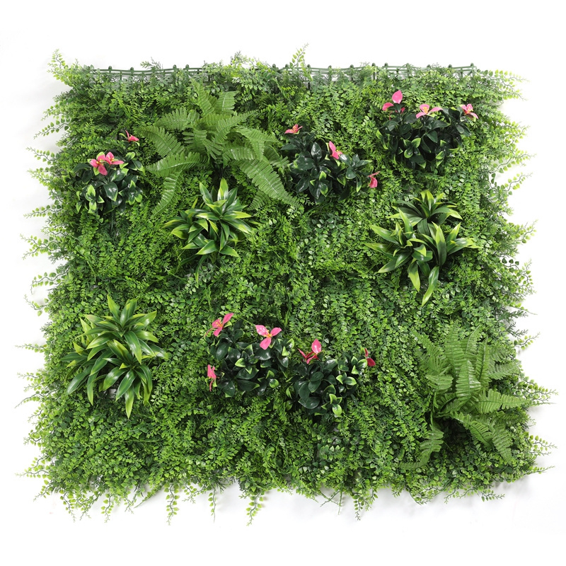 50 * 50cm Uv Resistant Plastic Artificial Lawn Green Wall, Garden Decoration Artificial Green Plant Wall