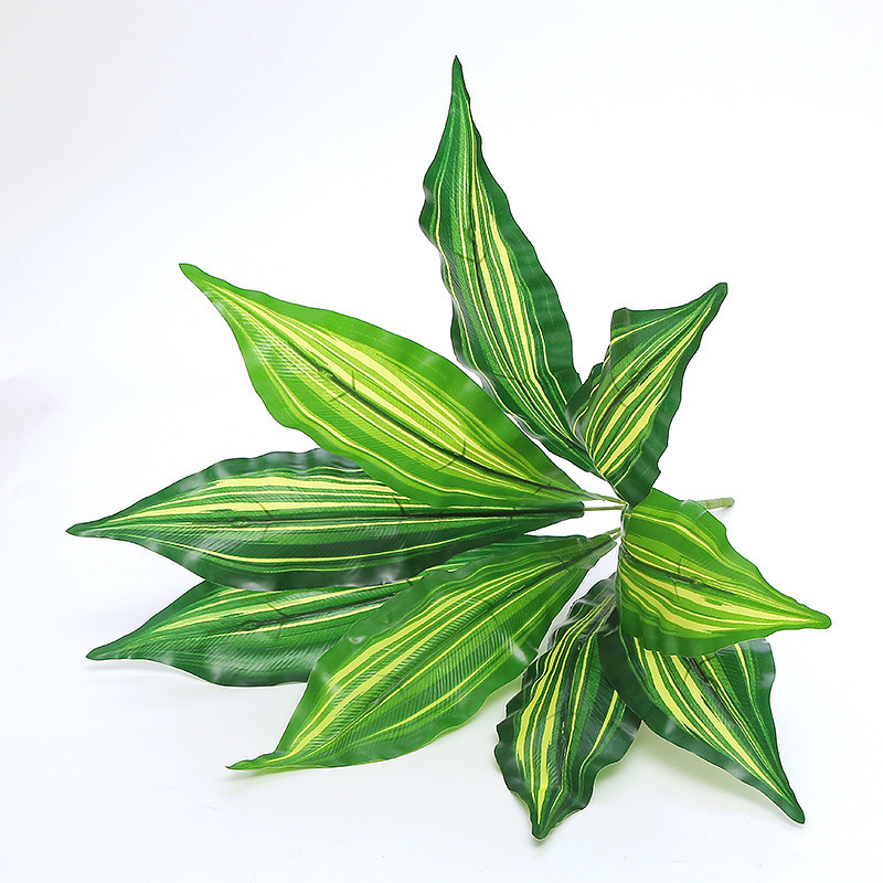 Artificial Plant Wall Green Plant Wall Flower Decoration Fern False Leaves 9 Fork Bundle Bird's Nest Fern Leaf Dieffensia