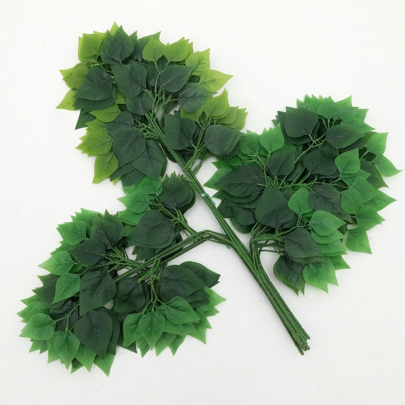 Simulated leaves wholesale, fake branches, gold artificial leaves, indoor landscape decoration, green plants, simulated leaves