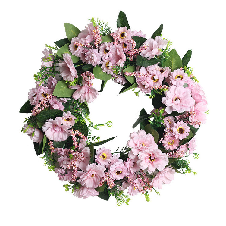 Christmas Simulation Rose Wreath Lintel False Flower Door Decoration Wreath Wall Hanging