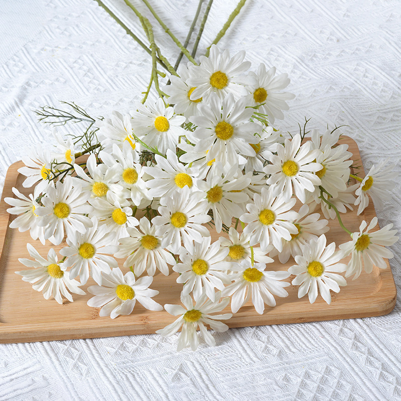 Fresh Little Daisy Chamomile Simulation Flower Bouquet Garden Wedding Home Decoration Fake Flower Shooting Props Wholesale