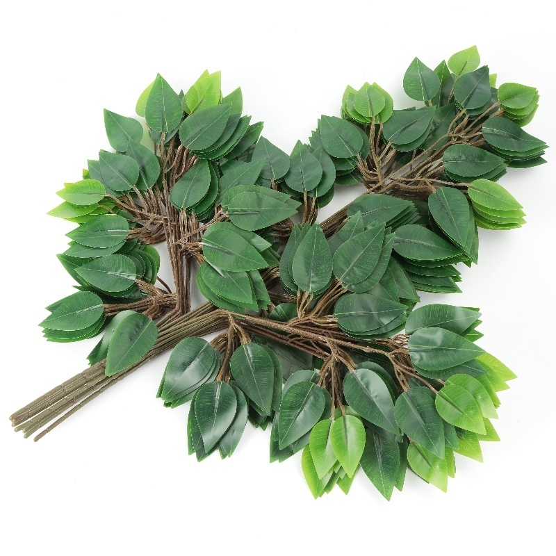 Custom Red Maple Leaf Plastic Fake Leaves Landscape Garden Decoration Ginkgo Twigs Simulation Twigs Glue Banyan Leaves