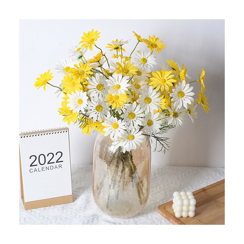 Fresh Little Daisy Chamomile Simulation Flower Bouquet Garden Wedding Home Decoration Fake Flower Shooting Props Wholesale