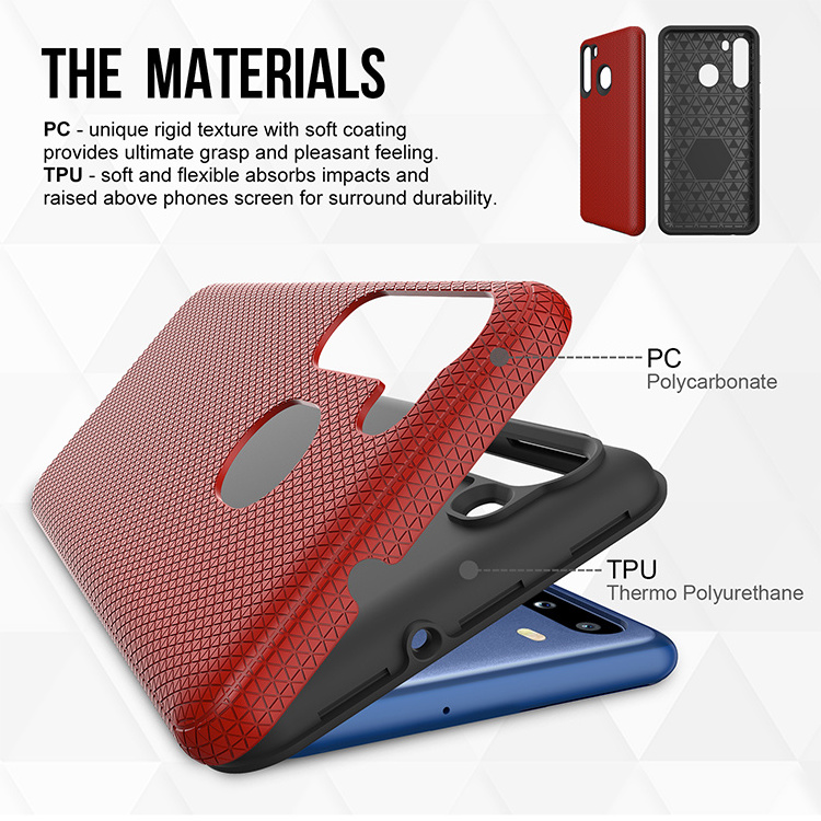 Triangle Cell Phone Case TPU+PC 2 in 1 Military Protection Cell Phone accessories Case for Samsung A10S/Samsung A21S/Samsung M30