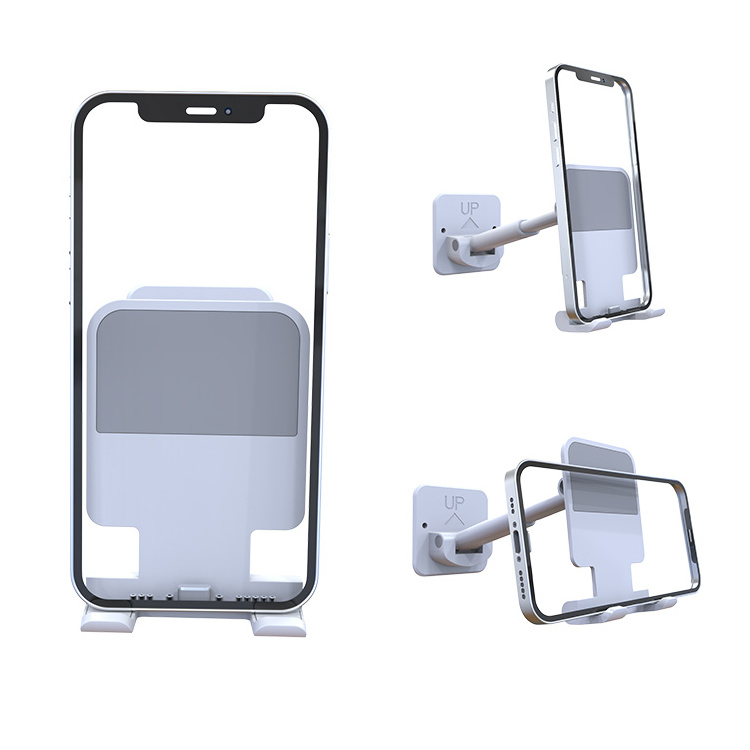 Universal Bathroom Plastic  Holder  Adhesive On Wall Mount  Mobile Phone Holder Foldable Stand