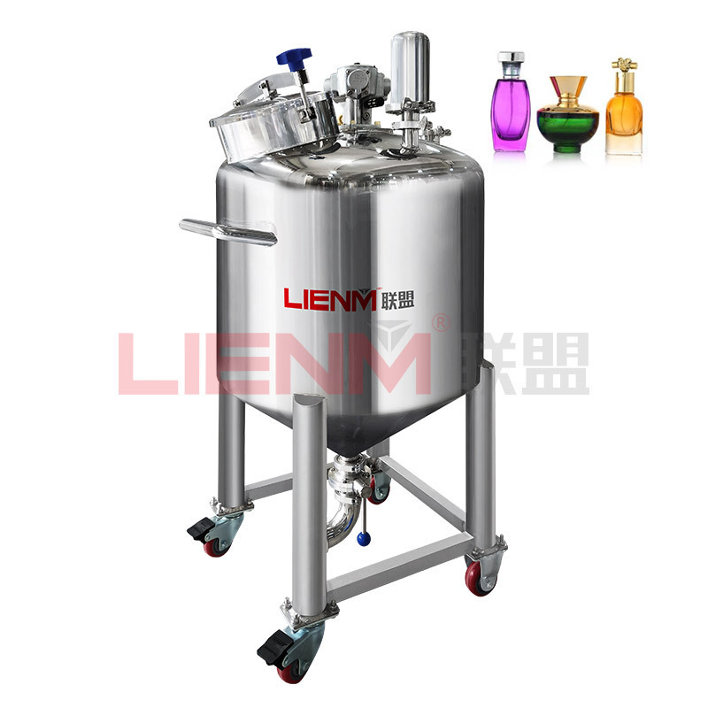 LIENM Liquid Storage Tank Automatic Mixing Tank 500L With Pneumatic Agitation Chemical Alcohol Perfume Liquid Storage Tank