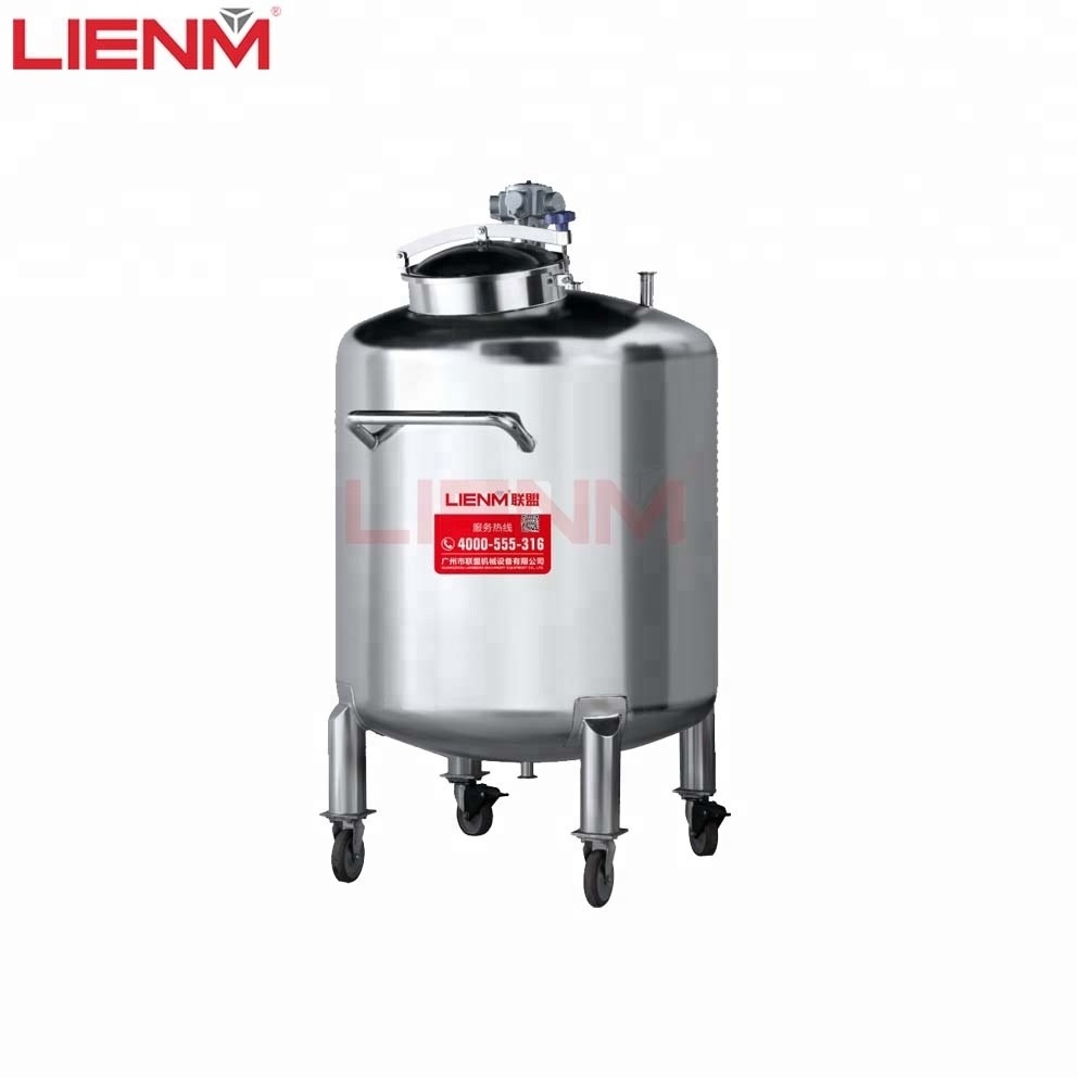 Customized 500L 1000L Stainless Steel SS304 316L Mixing Storage Tank For Perfume Or Alcohol Cosmetic Movable Fix