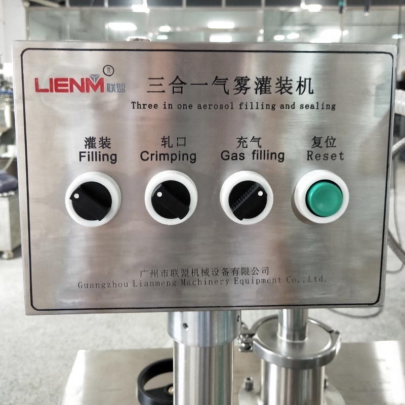 Semi Automatic Spray Paint Aerosol Tin Can Filling Machine Gas Filler